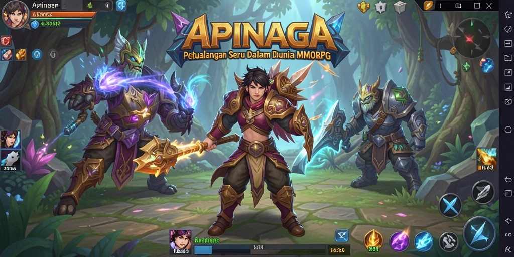 Screenshot dari gameplay APINAGA menampilkan aksi pertempuran yang epik.
