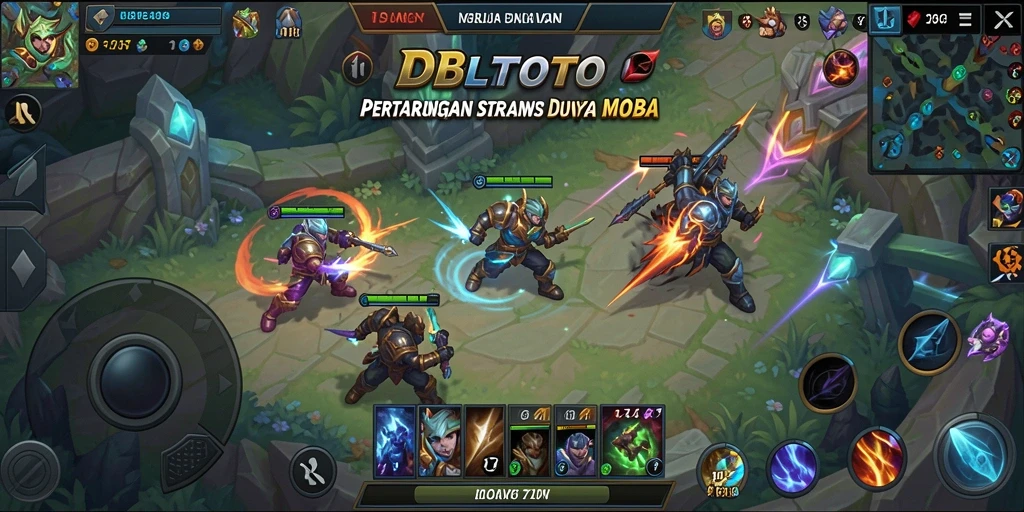 Screenshot gameplay DBLTOTO menampilkan aksi seru di arena pertempuran.