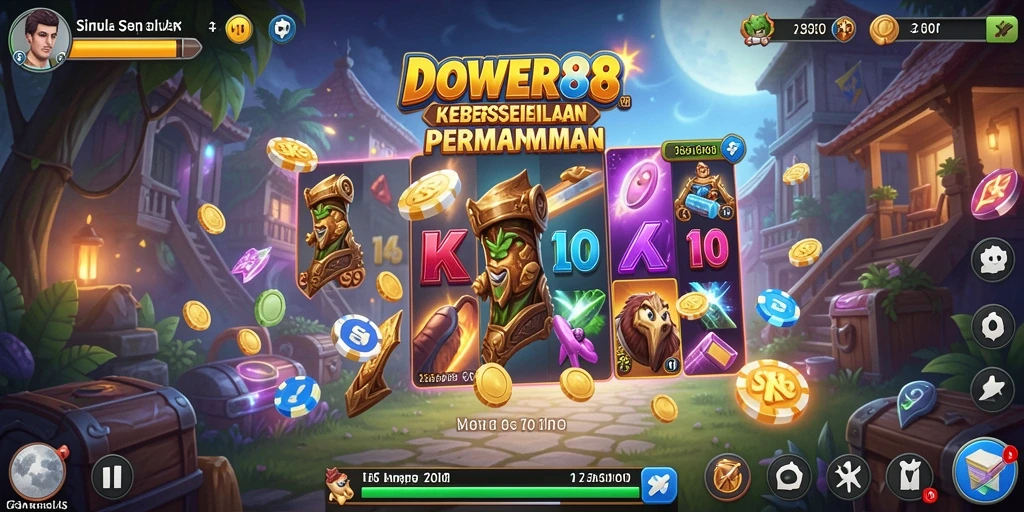 Tampilan gameplay DOWER88 dengan grafis memukau dan antarmuka interaktif.