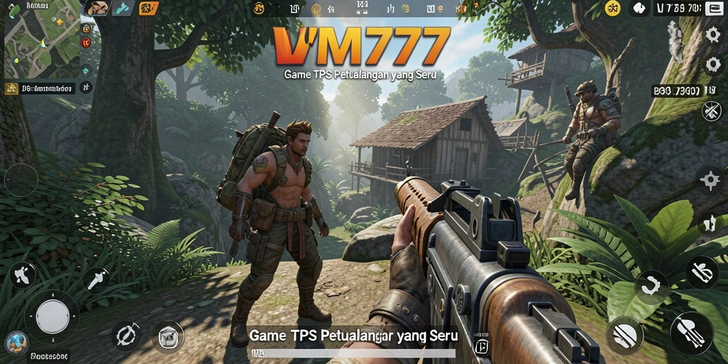 Screenshot VM777 memperlihatkan aksi pertempuran mendebarkan di dalam game TPS.