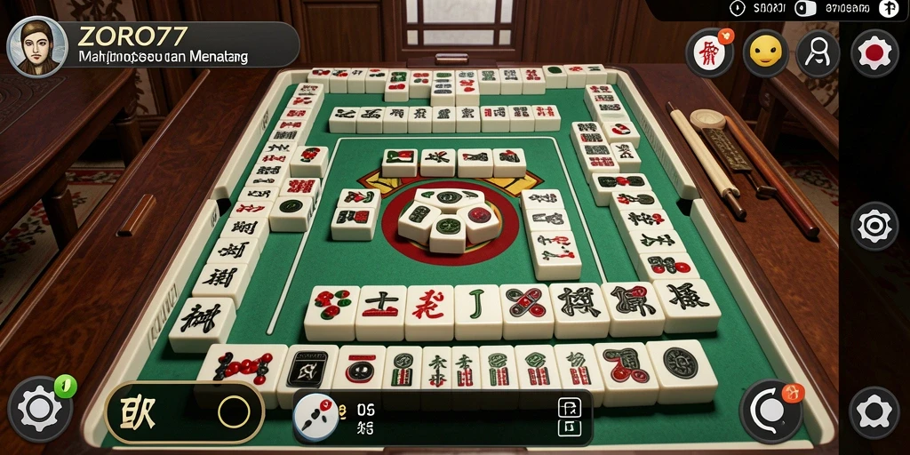 Tampilan seru gameplay Mahjong di ZORO77 dengan grafis yang menawan.